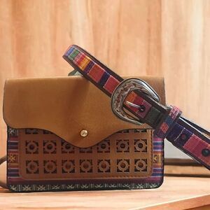 Mult-Color Western Belt and Crossbody Bundle Size Large